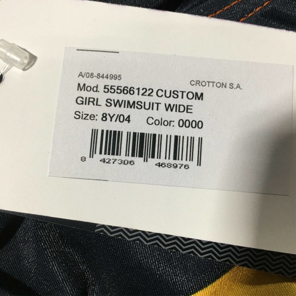 Turbo 55566122 Custom One Piece Swimsuit, Girl's Youth Size 8Y/04 Wide - Navy - Picture 3 of 8